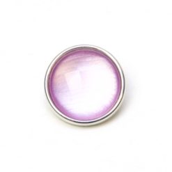 Druckknopf handbemalt dunkel violett schimmernd für Druckknopfschmuck