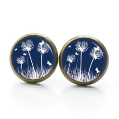 Ohrstecker, Ohrhänger, Clipse & Druckknopf – Motiv Pusteblume Nachtblau – Schmuck aus Edelstahl Ohrstecker, Ohrhänger, Clipse & Druckknopf – Motiv Pusteblume Nachtblau – Schmuck aus Edelstahl
