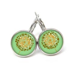 Ohrstecker, Ohrhänger, Clipse & Druckknopf – Motiv goldene Pusteblume grün – Schmuck aus Edelstahl Ohrstecker, Ohrhänger, Clipse & Druckknopf – Motiv goldene Pusteblume grün – Schmuck aus Edelstahl