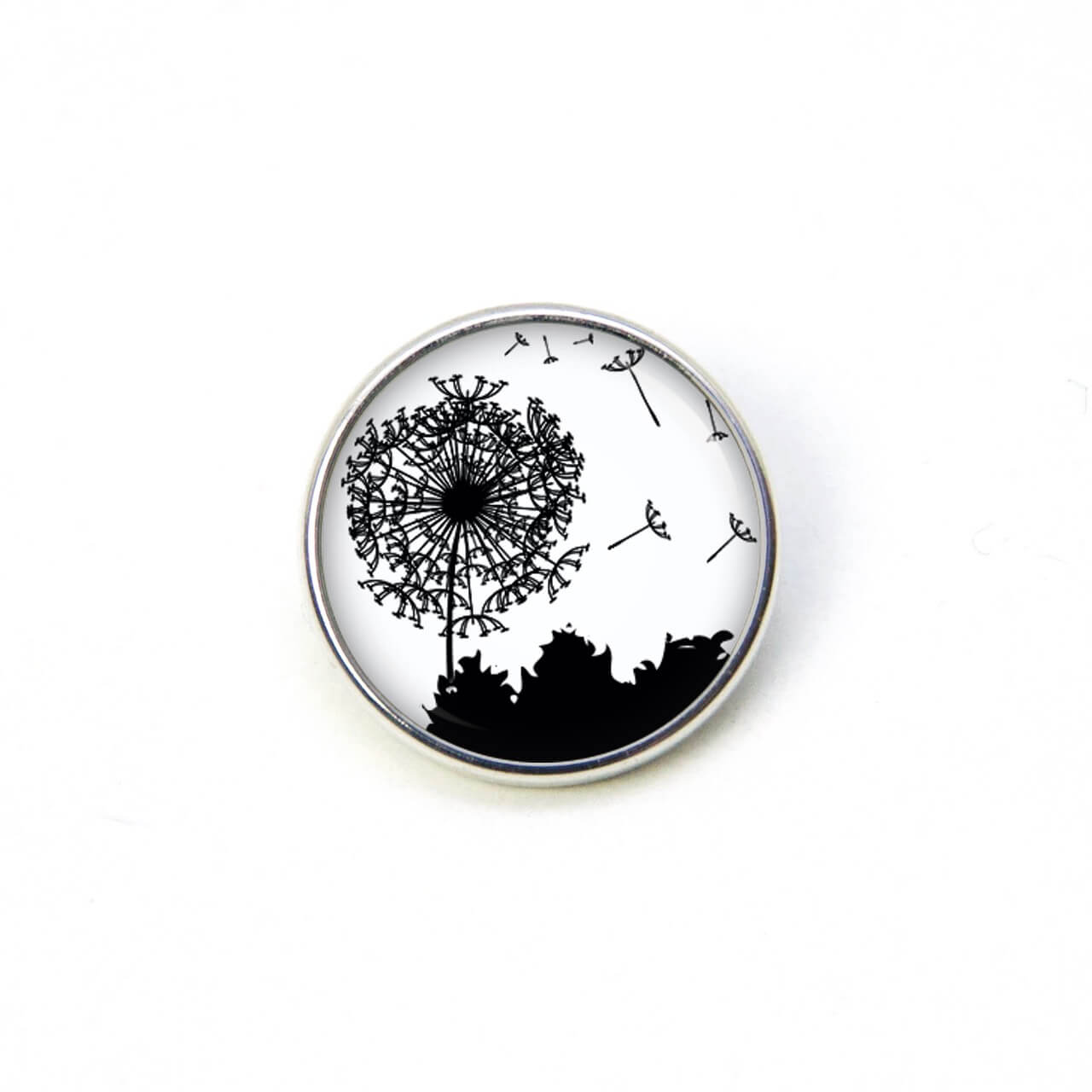 Ohrstecker, Ohrhänger, Clipse & Druckknopf – Motiv Pusteblume schwarz weiß – Schmuck aus Edelstahl Ohrstecker, Ohrhänger, Clipse & Druckknopf – Motiv Pusteblume schwarz weiß – Schmuck aus Edelstahl