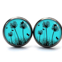 Ohrstecker, Ohrhänger, Clipse & Druckknopf – Motiv Pusteblume türkis – Schmuck aus Edelstahl Ohrstecker, Ohrhänger, Clipse & Druckknopf – Motiv Pusteblume türkis – Schmuck aus Edelstahl