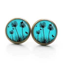Ohrstecker, Ohrhänger, Clipse & Druckknopf – Motiv Pusteblume türkis – Schmuck aus Edelstahl Ohrstecker, Ohrhänger, Clipse & Druckknopf – Motiv Pusteblume türkis – Schmuck aus Edelstahl