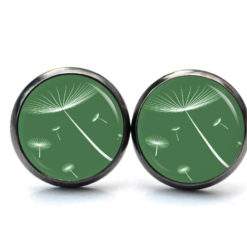 Ohrstecker, Ohrhänger, Clipse & Druckknopf – Motiv zarte Pusteblume Dunkelgrün – Schmuck aus Edelstahl Ohrstecker, Ohrhänger, Clipse & Druckknopf – Motiv zarte Pusteblume Dunkelgrün – Schmuck aus Edelstahl