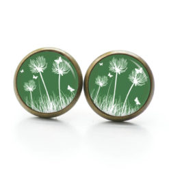 Ohrstecker, Ohrhänger, Clipse & Druckknopf – Motiv Pusteblume dunkelgrün – Schmuck aus Edelstahl Ohrstecker, Ohrhänger, Clipse & Druckknopf – Motiv Pusteblume dunkelgrün – Schmuck aus Edelstahl