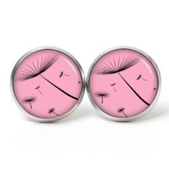 Ohrstecker, Ohrhänger, Clipse & Druckknopf – Motiv zarte Pusteblume rosa – Schmuck aus Edelstahl