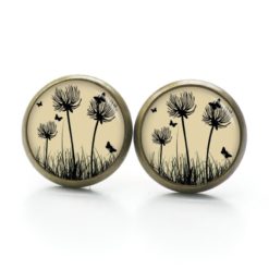 Ohrstecker, Ohrhänger, Clipse & Druckknopf – Motiv Pusteblume beige – Schmuck aus Edelstahl Ohrstecker, Ohrhänger, Clipse & Druckknopf – Motiv Pusteblume beige – Schmuck aus Edelstahl