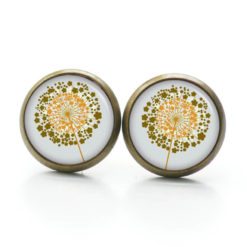 Ohrstecker, Ohrhänger, Clipse & Druckknopf – Motiv goldene Pusteblume grau – Schmuck aus Edelstahl Ohrstecker, Ohrhänger, Clipse & Druckknopf – Motiv goldene Pusteblume grau – Schmuck aus Edelstahl