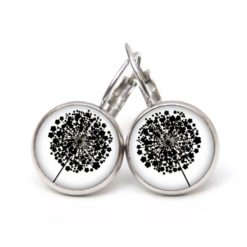 Ohrstecker, Ohrhänger, Clipse & Druckknopf – Motiv große Pusteblume weiß – Schmuck aus Edelstahl