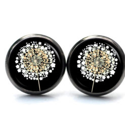 Ohrstecker, Ohrhänger, Clipse & Druckknopf – Motiv goldene Pusteblume schwarz – Schmuck aus Edelstahl Ohrstecker, Ohrhänger, Clipse & Druckknopf – Motiv goldene Pusteblume schwarz – Schmuck aus Edelstahl