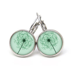 Ohrstecker, Ohrhänger, Clipse & Druckknopf – Motiv Zarte Pusteblume grün – Schmuck aus Edelstahl Ohrstecker, Ohrhänger, Clipse & Druckknopf – Motiv Zarte Pusteblume grün – Schmuck aus Edelstahl