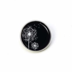 Druckknopf Ohrstecker Ohrhänger Clipse zarte Pusteblume schwarz weiß Druckknopf Ohrstecker Ohrhänger Clipse zarte Pusteblume schwarz weiß