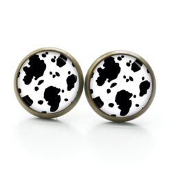 Ohrstecker, Ohrhänger, Clipse & Druckknopf – Motiv Kuhflecken schwarz weiß – Schmuck aus Edelstahl Ohrstecker, Ohrhänger, Clipse & Druckknopf - Motiv Kuhflecken schwarz weiß - Schmuck aus Edelstahl