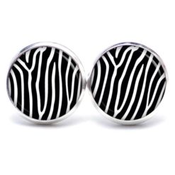 Ohrstecker, Ohrhänger, Clipse & Druckknopf - Motiv Zebra schwarz weiß  - Schmuck aus Edelstahl