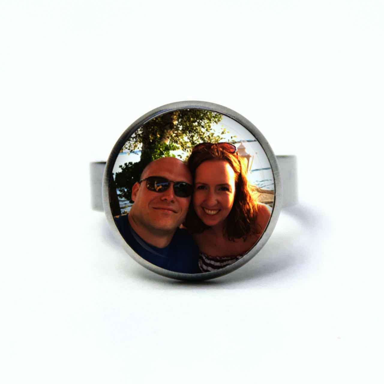Ring mit eigenem Foto Bild personalisieren – Edelstahl Ring mit eigenem Foto Bild personalisieren - Edelstahl