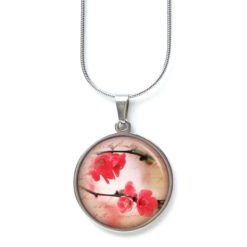 Rote Sakura Blüten Kette aus Edelstahl – handgemachte Halskette | Just Trisha