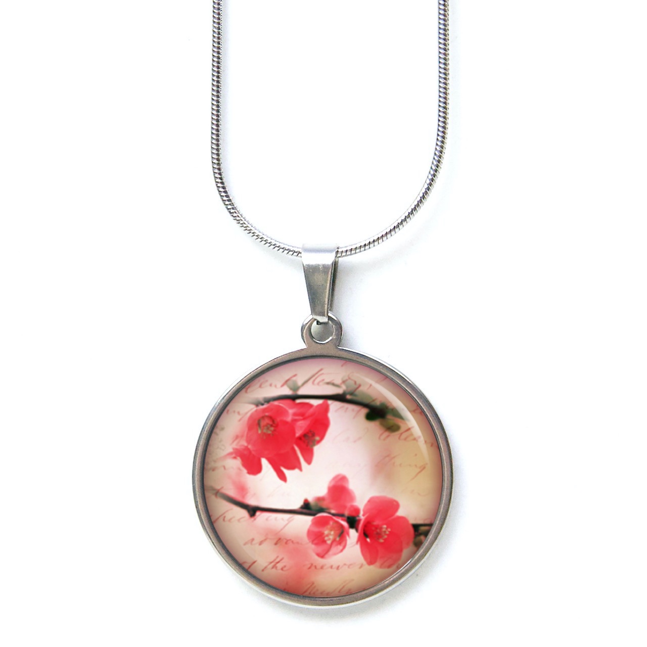 Rote Sakura Blüten Kette aus Edelstahl – handgemachte Halskette | Just Trisha Rote Sakura Blüten Kette aus Edelstahl – handgemachte Halskette | Just Trisha
