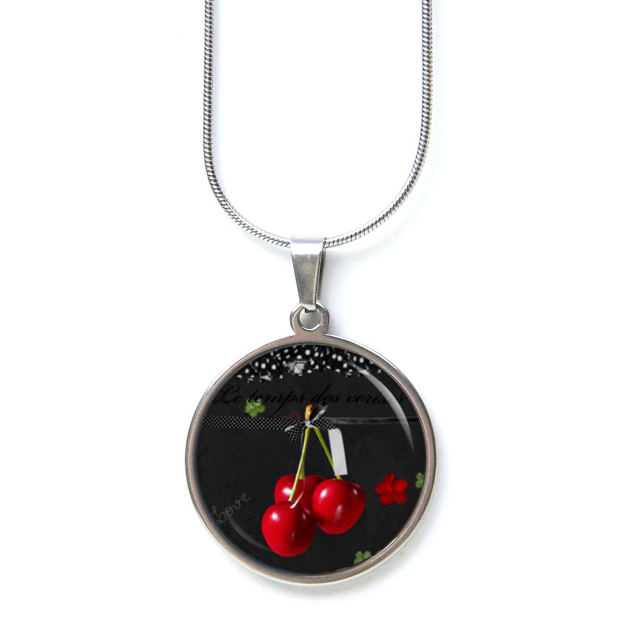 Rockabilly Kirschen Kette aus Edelstahl – handgemachte Rockabilly Halskette | Just Trisha Rockabilly Kirschen Kette aus Edelstahl – handgemachte Rockabilly Halskette | Just Trisha