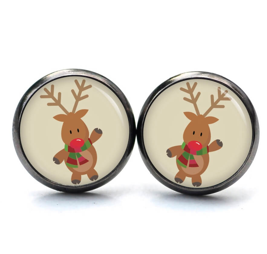 Weihnchtliche Ohrstecker Ohrhänger Clipse Druckknopf Rudolph Elch Reindeer Weihnchtliche Ohrstecker Ohrhänger Clipse Druckknopf Rudolph Elch Reindeer