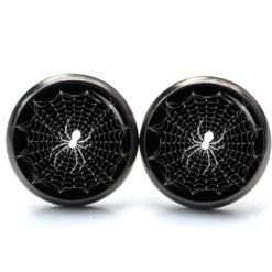 Ohrstecker, Ohrhänger, Clipse & Druckknopf – Motiv Spinnennetz Schwarz Weiß – Schmuck aus Edelstahl Ohrstecker, Ohrhänger, Clipse & Druckknopf - Motiv Spinnennetz Schwarz Weiß - Schmuck aus Edelstahl