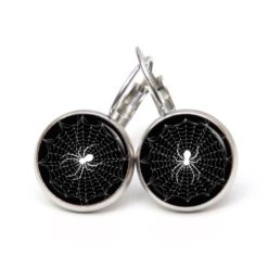 Ohrstecker, Ohrhänger, Clipse & Druckknopf – Motiv Spinnennetz Schwarz Weiß – Schmuck aus Edelstahl Ohrstecker, Ohrhänger, Clipse & Druckknopf - Motiv Spinnennetz Schwarz Weiß - Schmuck aus Edelstahl
