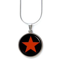 Edelstahl Kette roter Stern - minimalistisches Retro Motiv
