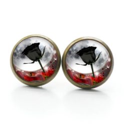 Ohrstecker, Ohrhänger, Clipse & Druckknopf – Motiv Gothic Rose Schwarz – Schmuck aus Edelstahl Ohrstecker, Ohrhänger, Clipse & Druckknopf - Motiv Gothic Rose Schwarz - Schmuck aus Edelstahl