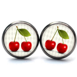 Ohrstecker, Ohrhänger, Clipse & Druckknopf – Motiv Retro Kirschen – Schmuck aus Edelstahl Ohrstecker, Ohrhänger, Clipse & Druckknopf - Motiv Retro Kirschen - Schmuck aus Edelstahl