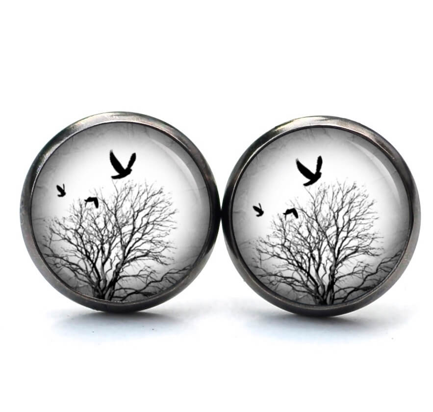 Ohrstecker, Ohrhänger, Clipse & Druckknopf – Motiv mystischer Baum – Schmuck aus Edelstahl Ohrstecker, Ohrhänger, Clipse & Druckknopf - Motiv mystischer Baum - Schmuck aus Edelstahl