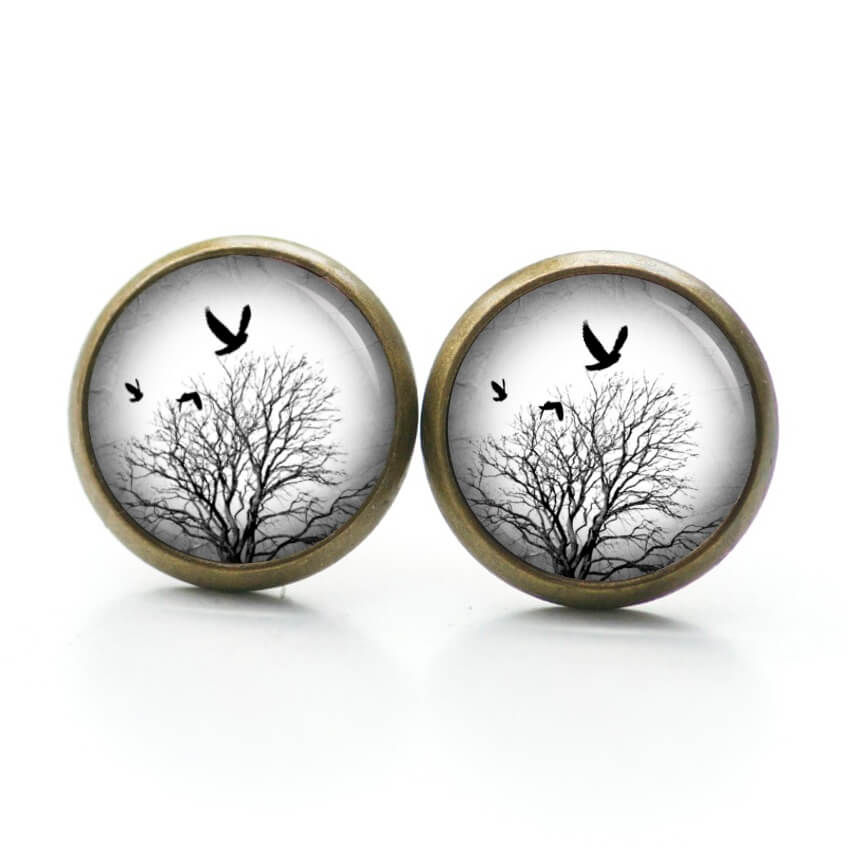 Ohrstecker, Ohrhänger, Clipse & Druckknopf – Motiv mystischer Baum – Schmuck aus Edelstahl Ohrstecker, Ohrhänger, Clipse & Druckknopf - Motiv mystischer Baum - Schmuck aus Edelstahl