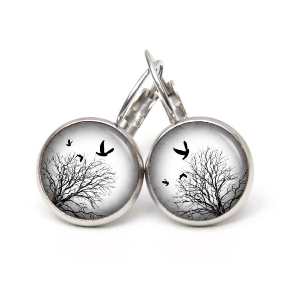 Ohrstecker, Ohrhänger, Clipse & Druckknopf – Motiv mystischer Baum – Schmuck aus Edelstahl Ohrstecker, Ohrhänger, Clipse & Druckknopf - Motiv mystischer Baum - Schmuck aus Edelstahl