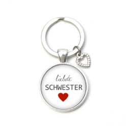 Schlüsselanhänger liebste Schwester – Herz Lieblingsmensch Schlüsselanhänger liebste Schwester - Herz Lieblingsmensch