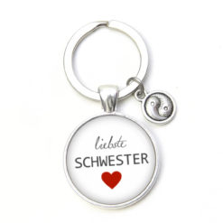Schlüsselanhänger liebste Schwester – Herz Lieblingsmensch Schlüsselanhänger liebste Schwester - Herz Lieblingsmensch