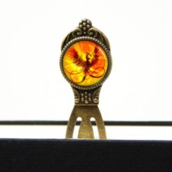 Lesezeichen Klammer großer Phönix in gelb, orange rot Lesezeichen Klammer großer Phönix in gelb, orange rot