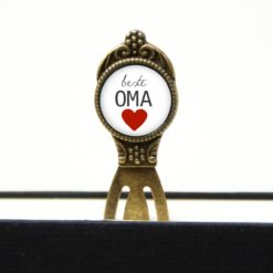 Lesezeichen Klammer beste Oma mit Herz - Geschenk zum Muttertag