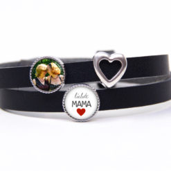 Personalisiertes Lederarmband Liebste Mama mit Foto und Herz - personalisiert - Just Trisha