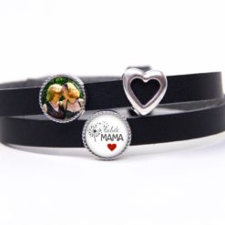 Personalisiertes Lederarmband liebste Mama Pusteblume mit Foto und Herz - personalisiert - Just Trisha