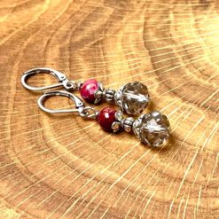 Glaskristall Ohrringe im Vintage Stil – Edelstahl Glaskristall Ohrringe im Vintage Stil - Edelstahl