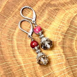 Glaskristall Ohrringe im Vintage Stil – Edelstahl Glaskristall Ohrringe im Vintage Stil - Edelstahl