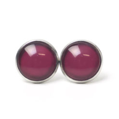 Ohrstecker, Ohrhänger, Clipse & Druckknopf – handbemalt weinrot – Schmuck aus Edelstahl