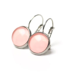 Ohrstecker, Ohrhänger, Clipse & Druckknopf – handbemalt zart rosa – Schmuck aus Edelstahl Ohrstecker, Ohrhänger, Clipse & Druckknopf – handbemalt zart rosa – Schmuck aus Edelstahl