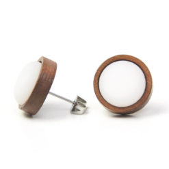 Edelstahl Ohrstecker aus Holz mit matten Polaris Perlen – Farbwahl Edelstahl Ohrstecker aus Holz mit matten Polaris Perlen - Farbwahl