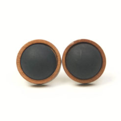 Edelstahl Ohrstecker aus Holz mit matten Polaris Perlen – Farbwahl Edelstahl Ohrstecker aus Holz mit matten Polaris Perlen - Farbwahl
