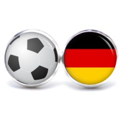 Ohrstecker, Ohrhänger, Clipse & Druckknopf - Motiv deutsche Flagge Fahne Fußball EM WM - Schmuck aus Edelstahl