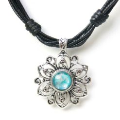 Kette mit Blumen Anhänger für 10mm Druckknopf – im Trachten Stil Kette mit Blumen Anhänger für 10mm Druckknopf - im Trachten Stil