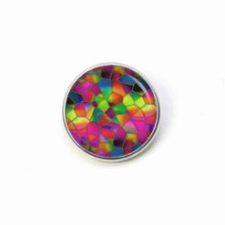 Druckknopf Chunk Mosaik Glasmosaik Mandala knallig bunt pink gelb
