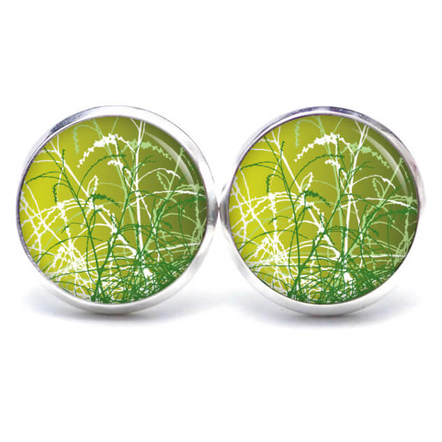 Ohrstecker, Ohrhänger, Clipse & Druckknopf – Motiv Wilde grüne Wiese – Schmuck aus Edelstahl Ohrstecker, Ohrhänger, Clipse & Druckknopf – Motiv Wilde grüne Wiese – Schmuck aus Edelstahl