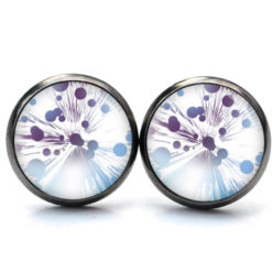 Druckknopf Ohrstecker Ohrhänger Himmel Planeten Punkte blau violett lila Druckknopf Ohrstecker Ohrhänger Himmel Planeten Punkte blau violett lila