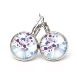 Druckknopf Ohrstecker Ohrhänger Himmel Planeten Punkte blau violett lila Druckknopf Ohrstecker Ohrhänger Himmel Planeten Punkte blau violett lila