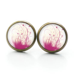 Ohrstecker, Ohrhänger, Clipse & Druckknopf – Motiv Verträumte Blumen Wiese rosarot weiß – Schmuck aus Edelstahl Ohrstecker, Ohrhänger, Clipse & Druckknopf – Motiv Verträumte Blumen Wiese rosarot weiß – Schmuck aus Edelstahl