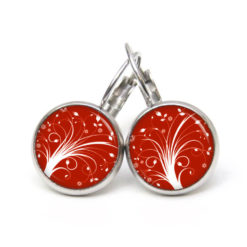 Ohrstecker, Ohrhänger, Clipse & Druckknopf – Motiv Rot weißes Feuerwerk Baum Blumen – Schmuck aus Edelstahl Ohrstecker, Ohrhänger, Clipse & Druckknopf – Motiv Rot weißes Feuerwerk Baum Blumen – Schmuck aus Edelstahl